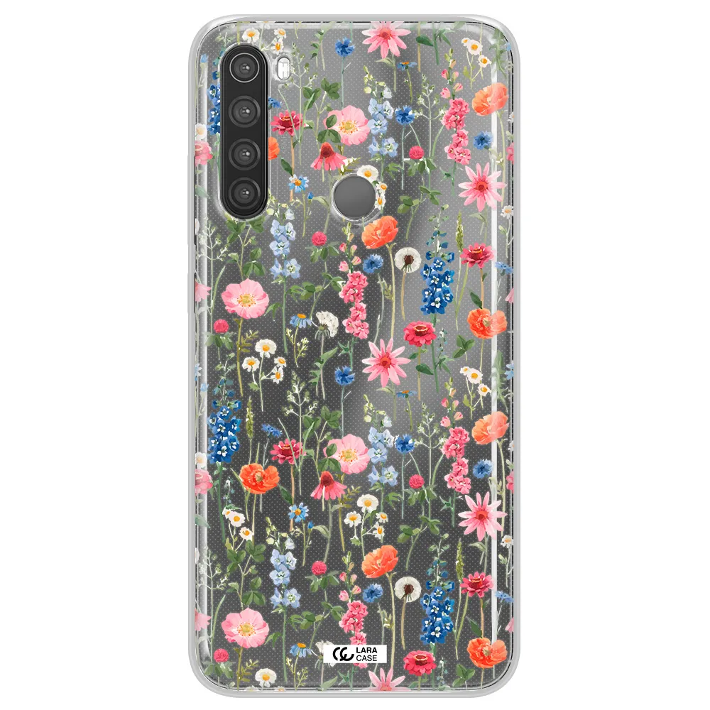 Green Blue Red Flowers Xiaomi Note 8 Clear TPU Case