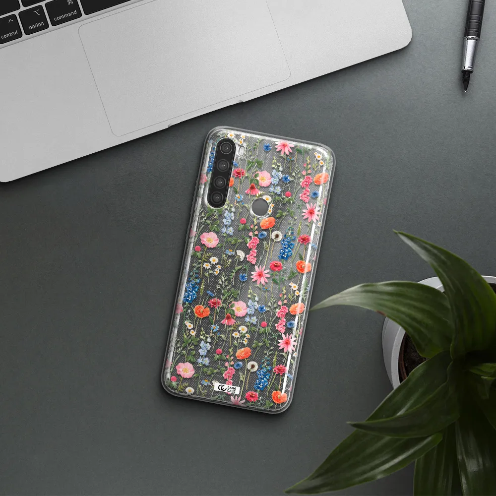 Green Blue Red Flowers Xiaomi Note 8 Clear TPU Case