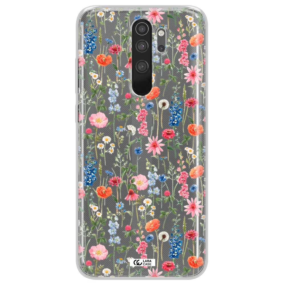 Green Blue Red Flowers Xiaomi Note 8 Pro Clear TPU Case