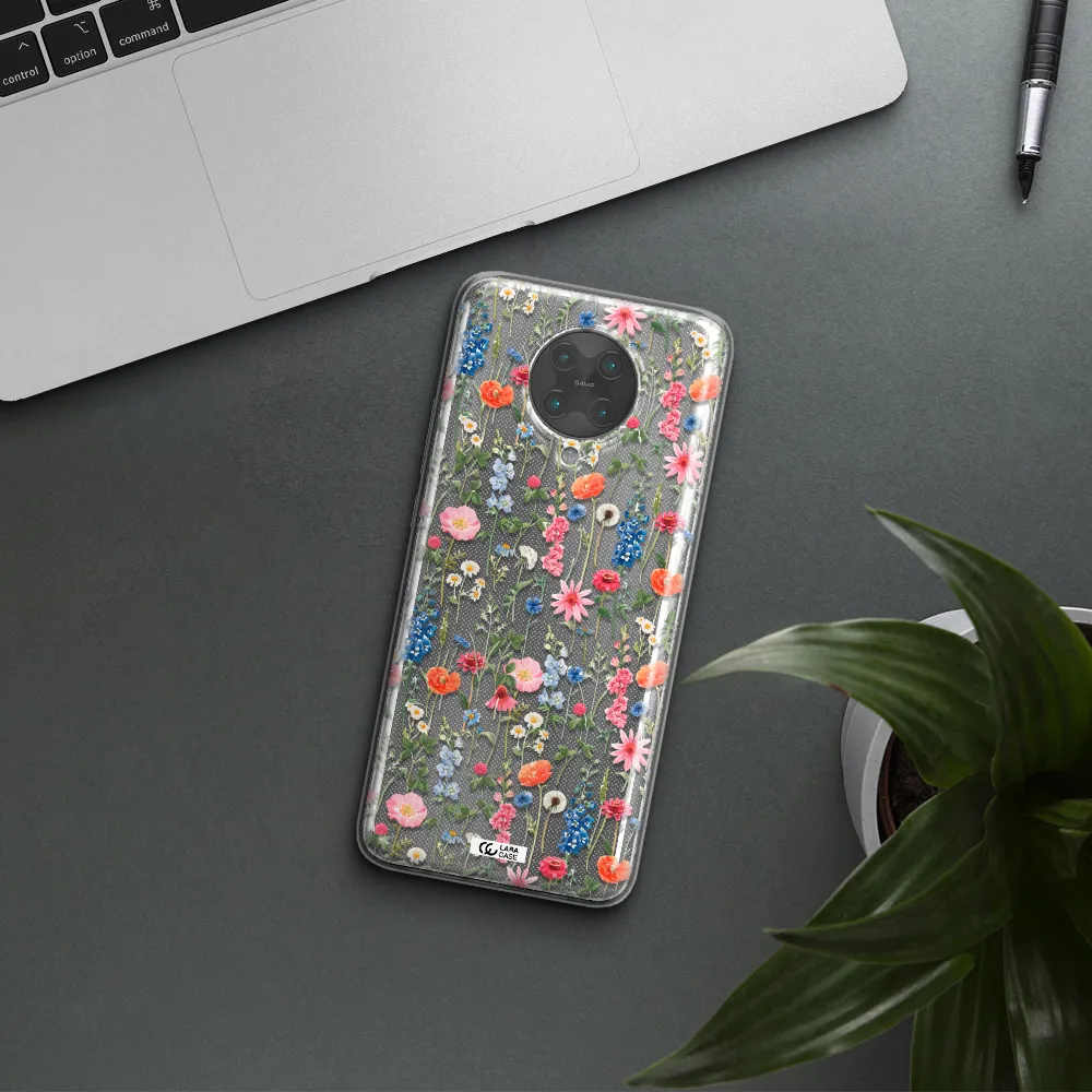 Green Blue Red Flowers Xiaomi Poco F2 Pro Clear TPU Case