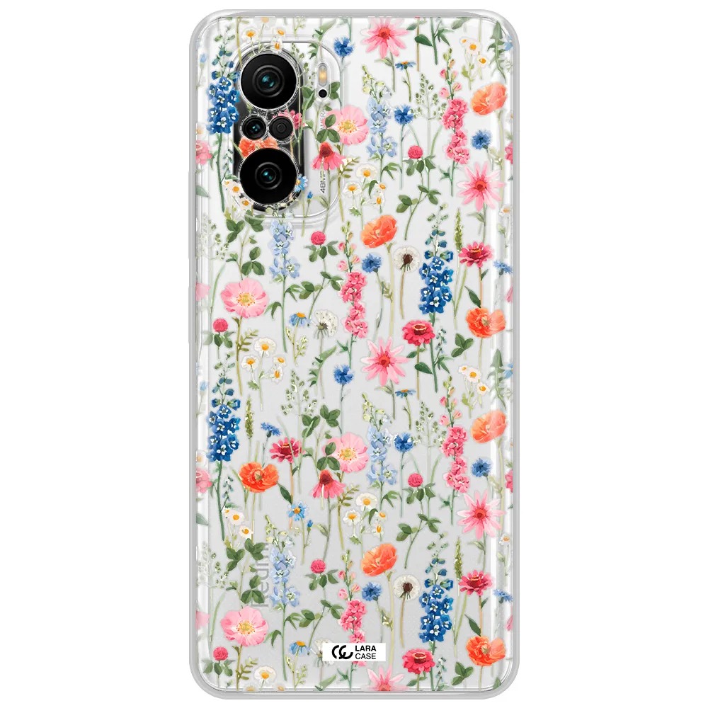 Green Blue Red Flowers Xiaomi Poco F3 Clear Tpu Case