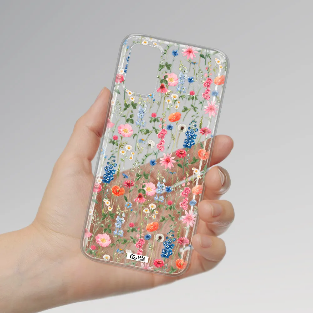 Green Blue Red Flowers Xiaomi Poco M3 Clear TPU Case