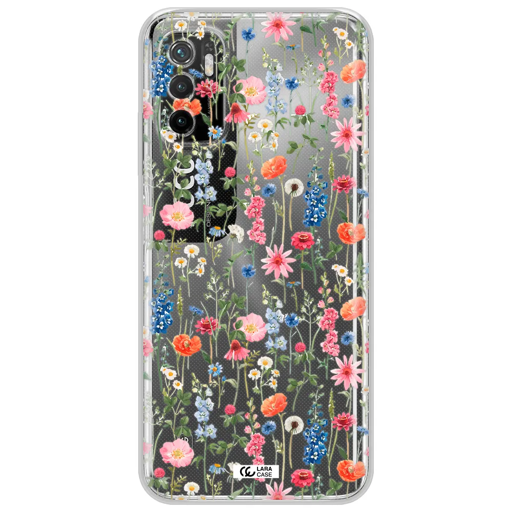 Green Blue Red Flowers Xiaomi Poco M4 Pro 5G Clear Tpu Case