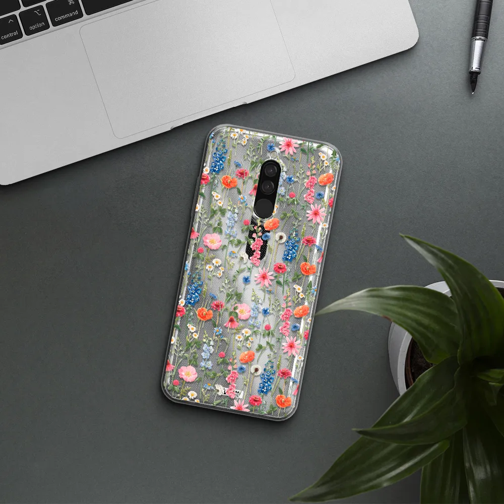 Green Blue Red Flowers Xiaomi Redmi 8 Clear Tpu Case