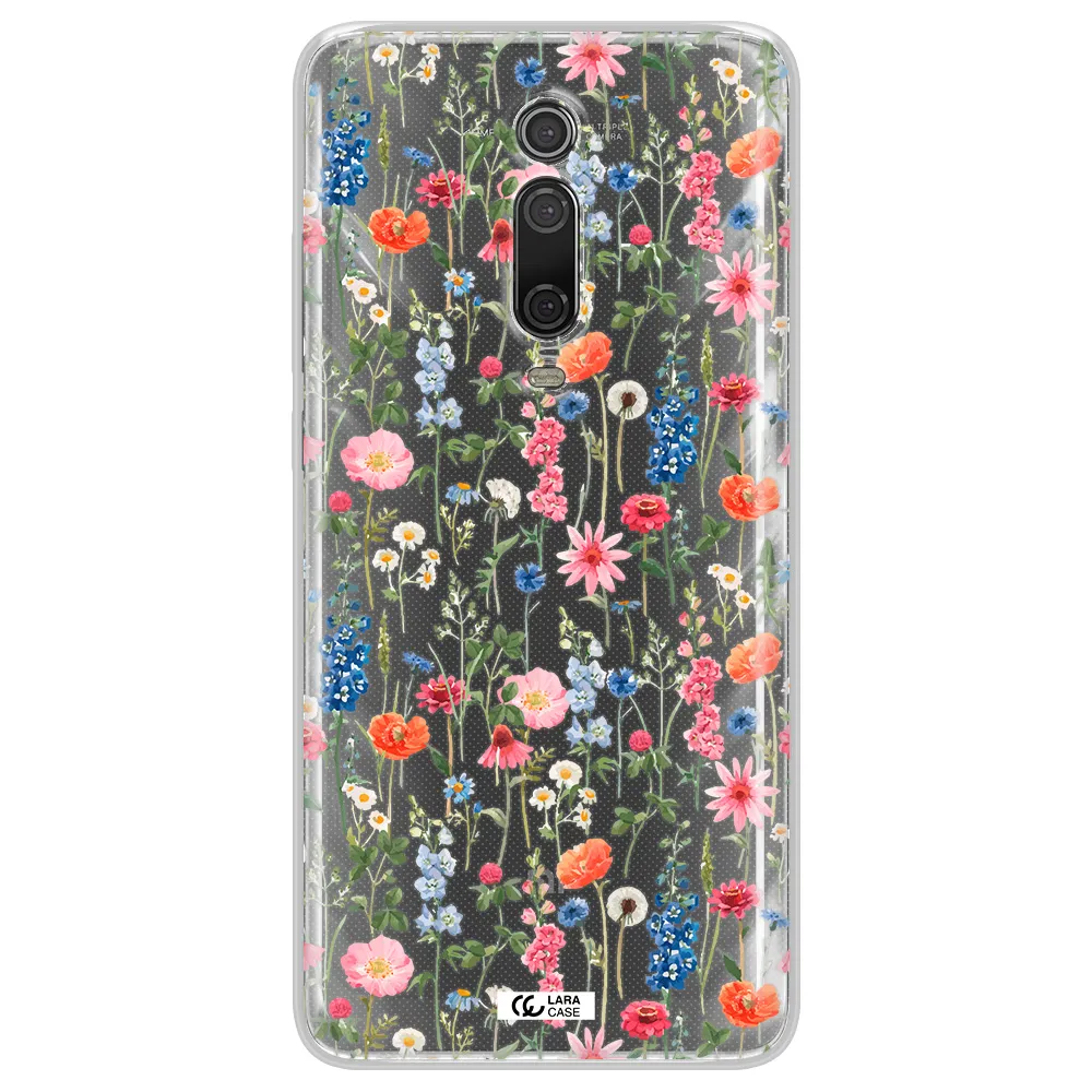 Green Blue Red Flowers Xiaomi Redmi K20 Clear Tpu Case