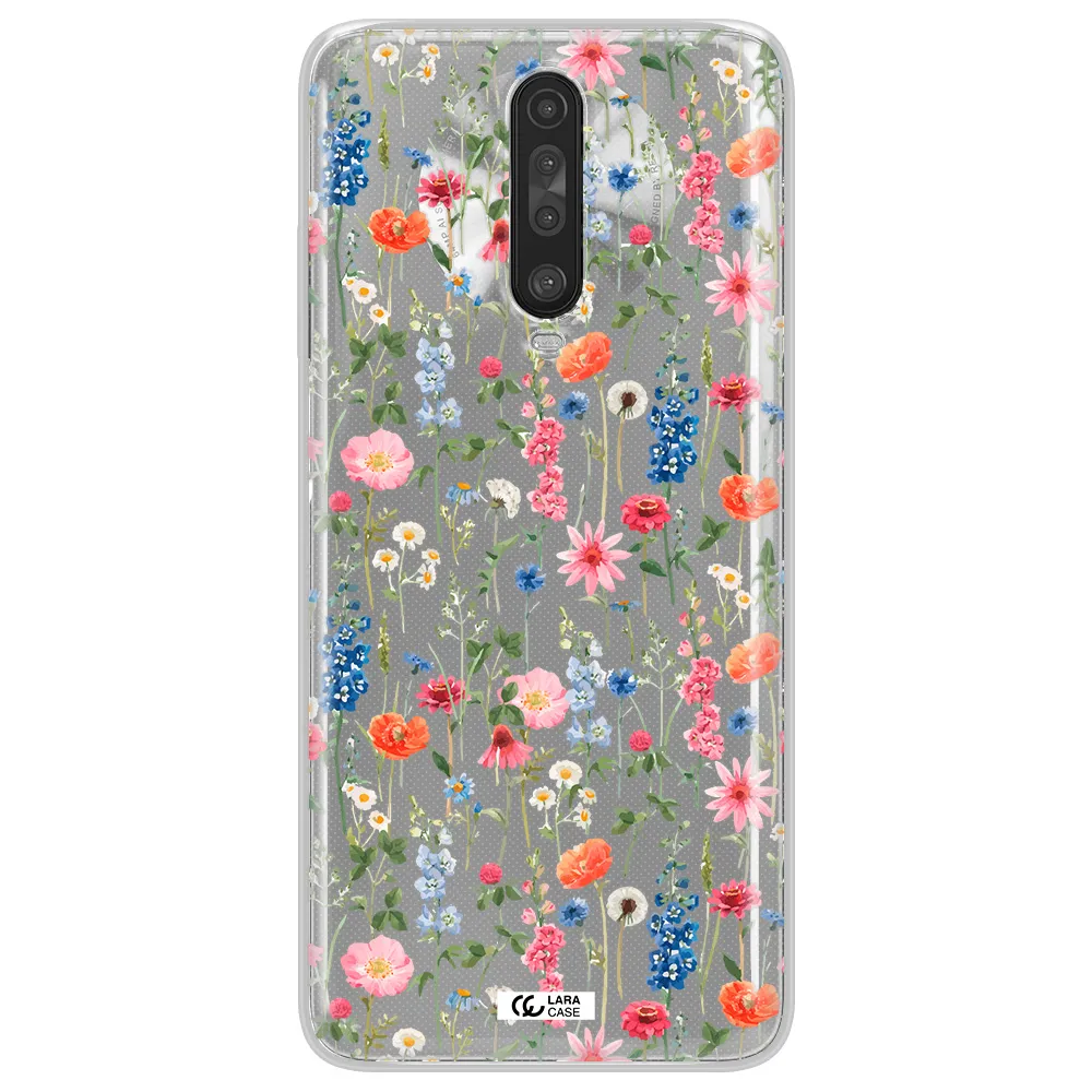 Green Blue Red Flowers Xiaomi Redmi K30 Clear TPU Case