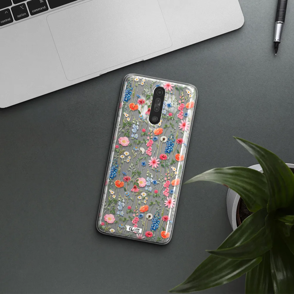 Green Blue Red Flowers Xiaomi Redmi K30 Clear TPU Case
