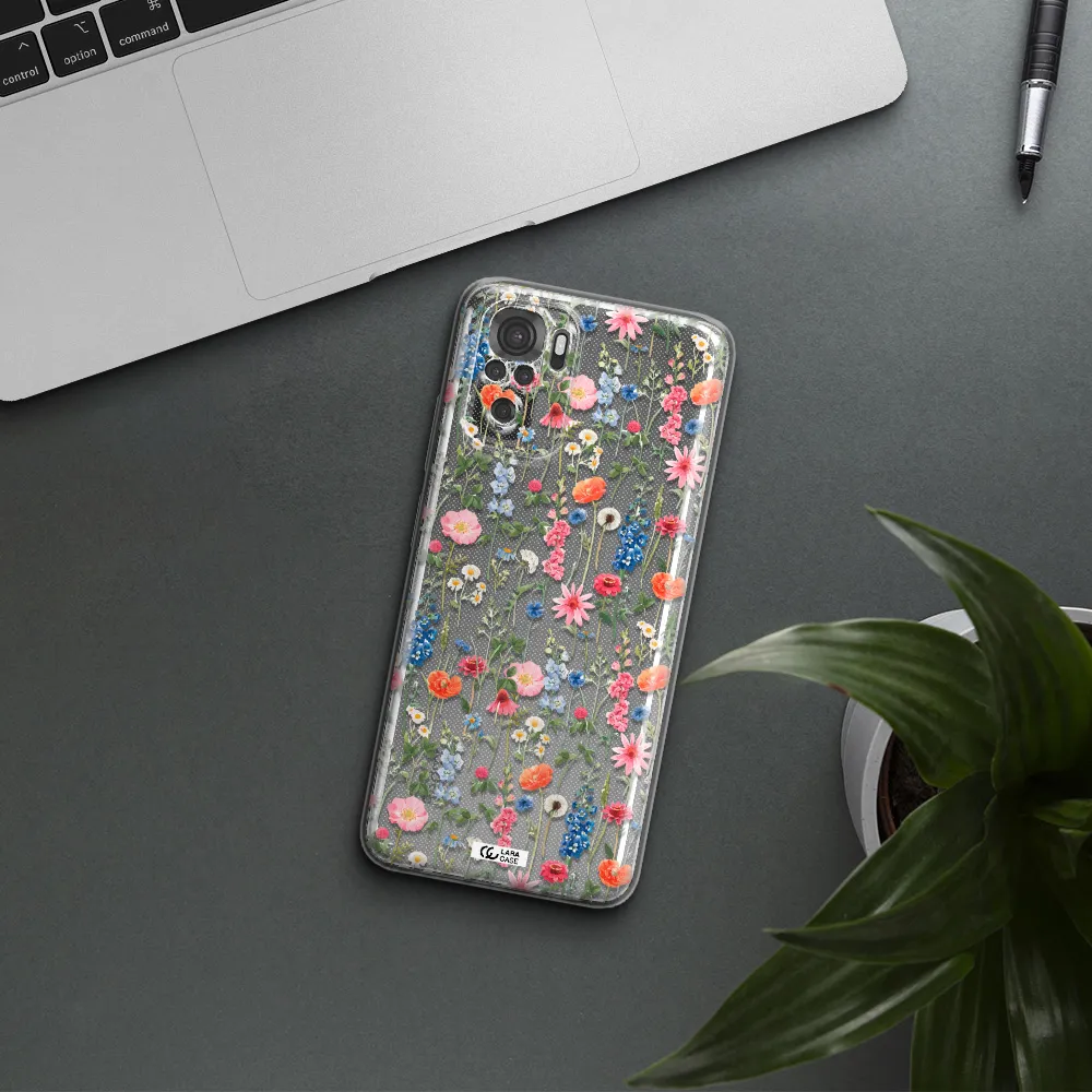 Green Blue Red Flowers Xiaomi Redmi Note 10S Clear Tpu Case