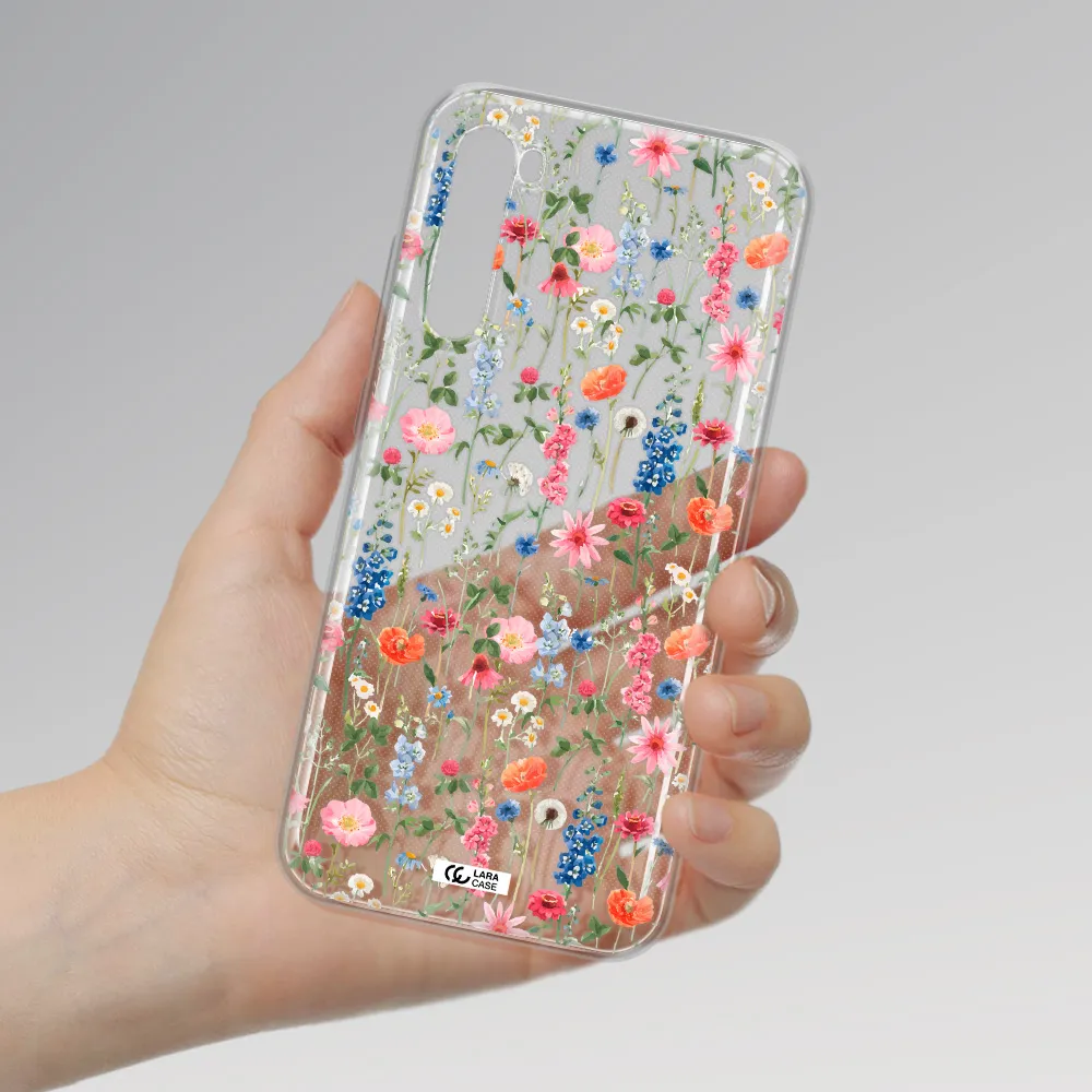 Green Blue Red Flowers Xiaomi Redmi Note 8T Clear Tpu Case