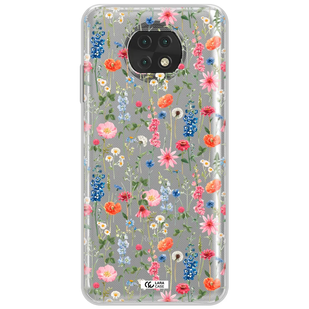 Green Blue Red Flowers Xiaomi Redmi Note 9T Clear Tpu Case
