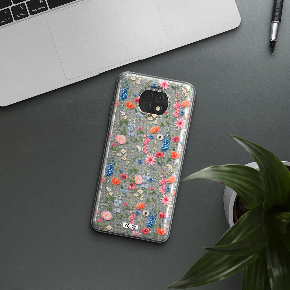 Green Blue Red Flowers Xiaomi Redmi Note 9T Clear Tpu Case