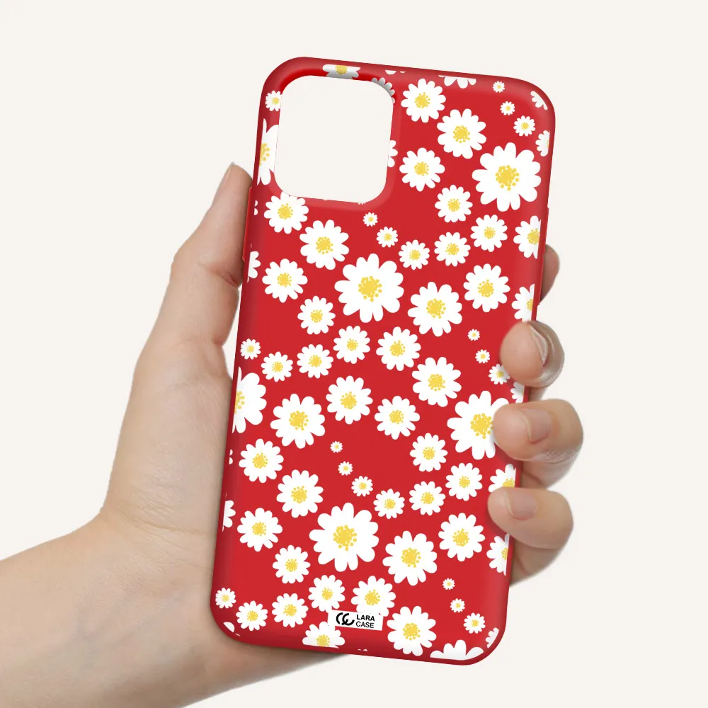 Papatia Pattern Apple iPhone 11 pro Silicone Imperial Red Case
