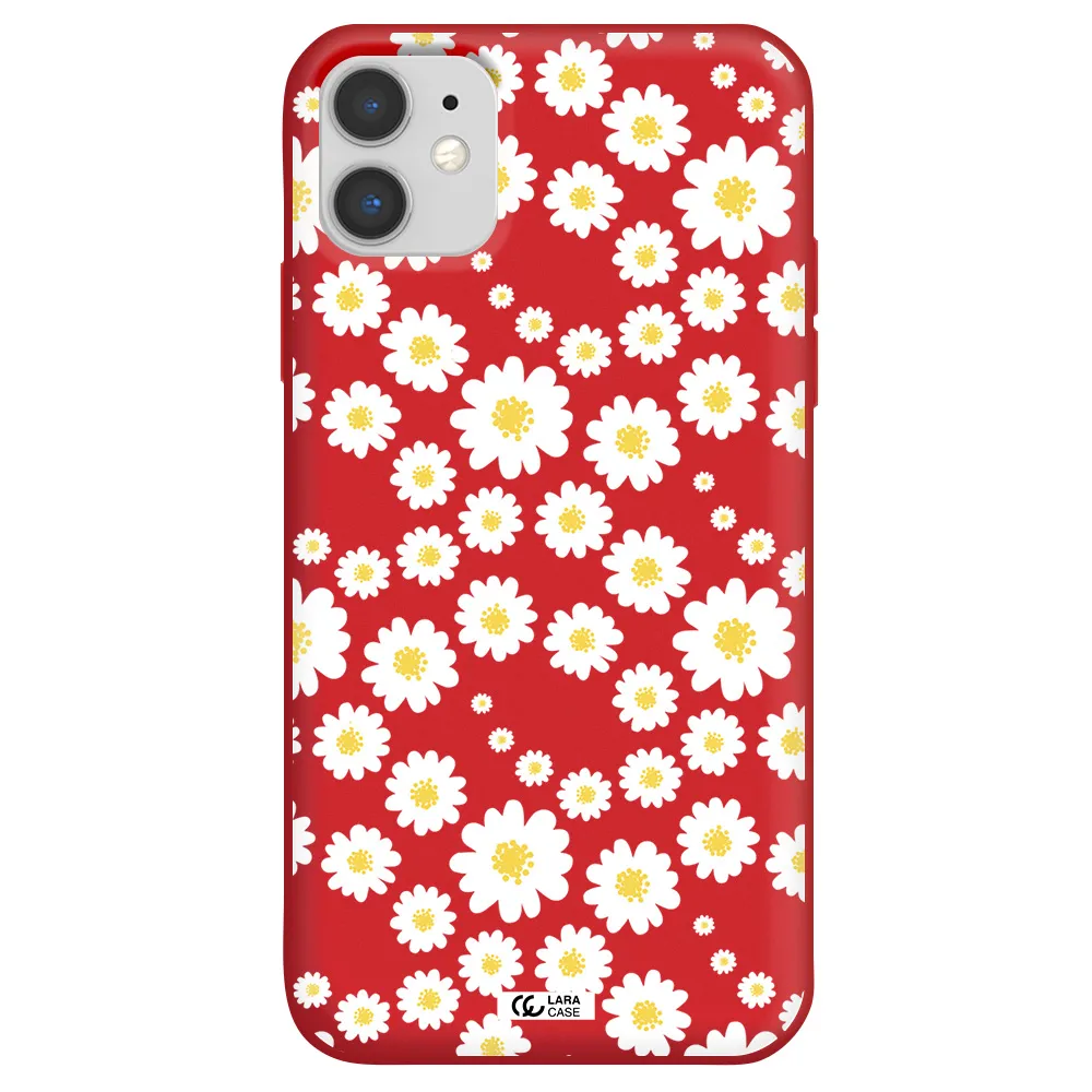 Papatia Pattern Apple iPhone 11 Silicone Imperial Red Case