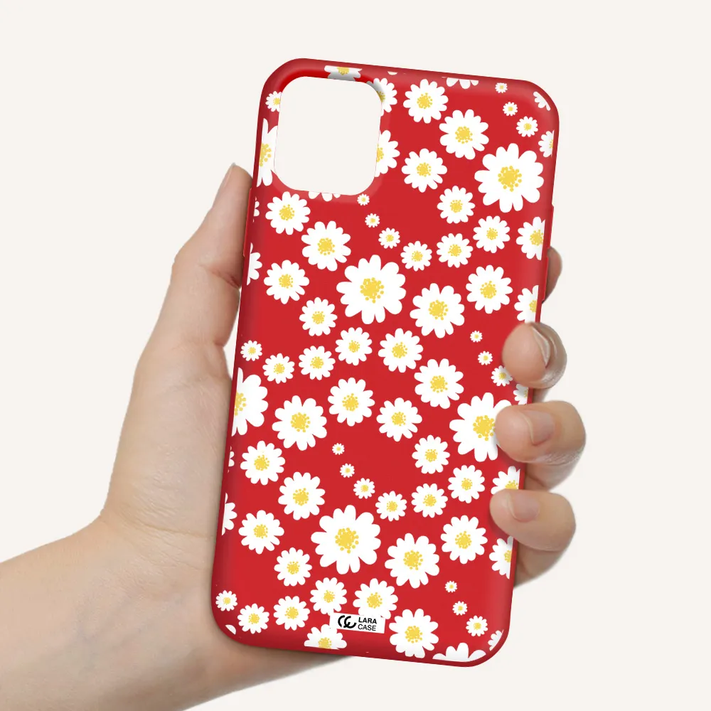 Papatia Pattern Apple iPhone 11 Silicone Imperial Red Case