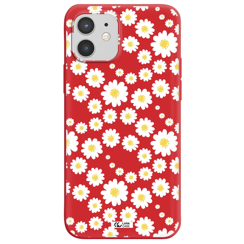 Papatia Pattern Apple iPhone 12 mini Silicone Imperial Red Case