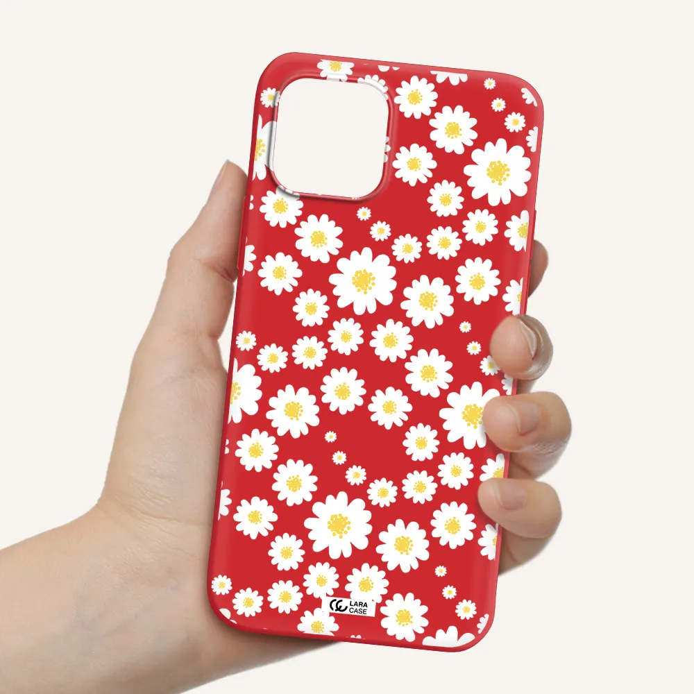 Papatia Pattern Apple iPhone 12 mini Silicone Imperial Red Case