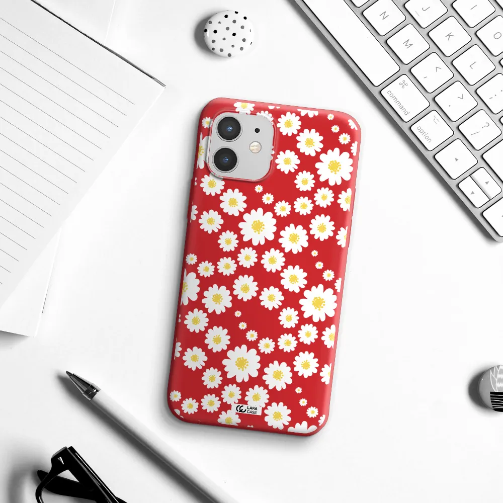 Papatia Pattern Apple iPhone 12 mini Silicone Imperial Red Case