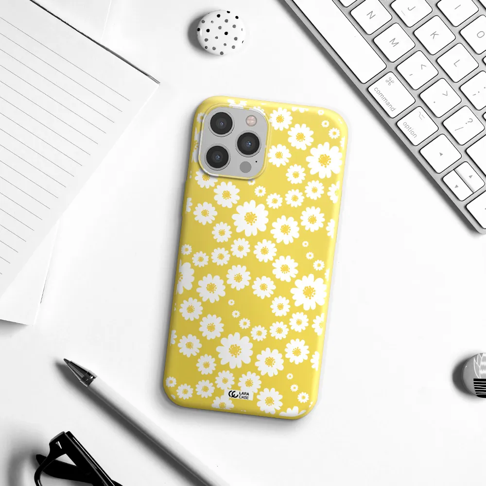 Papatia Pattern Apple iPhone 12 pro max Silicone canary yellow Case