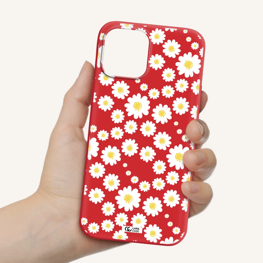 Papatia Pattern Apple iPhone 12 pro Silicone Imperial Red Case