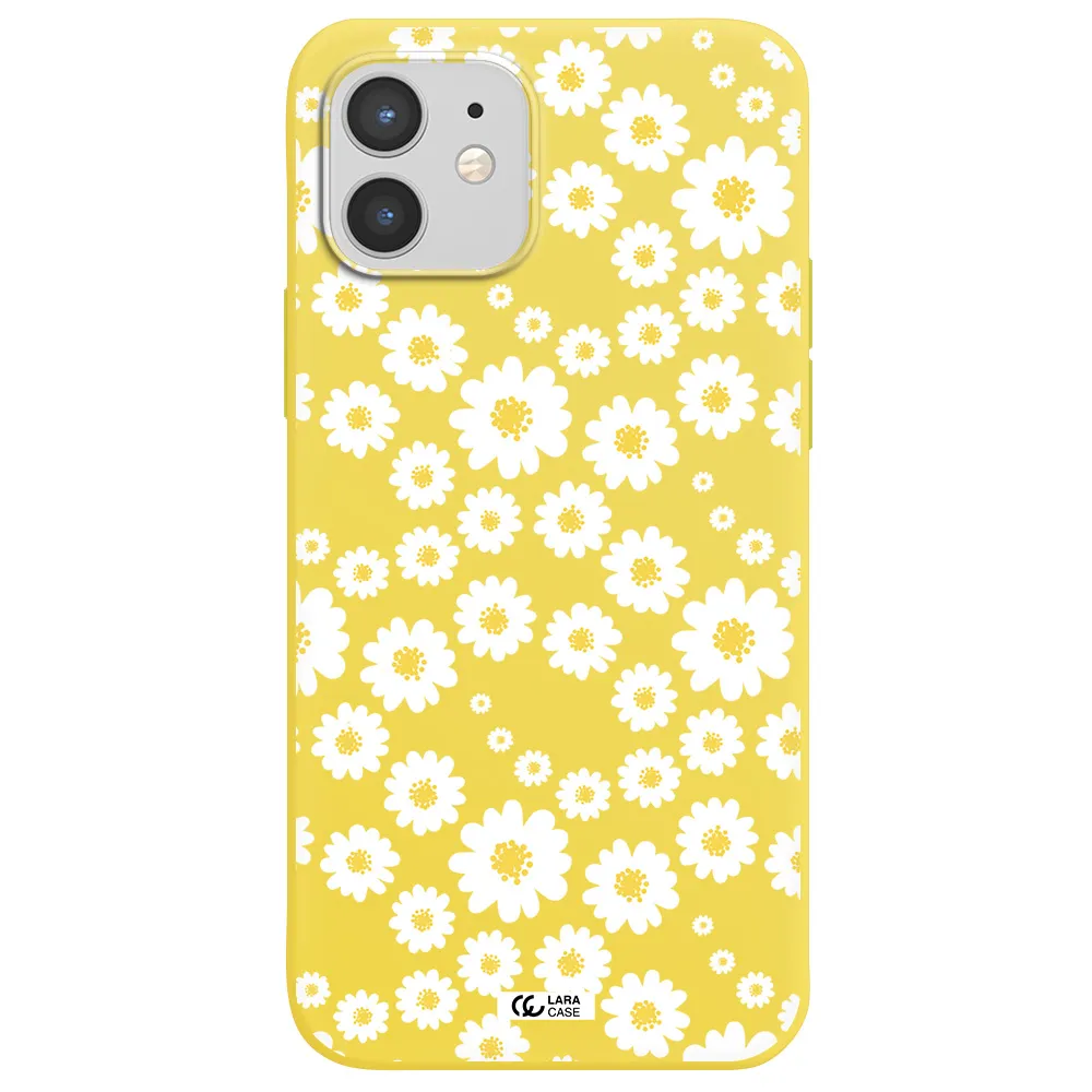 Papatia Pattern Apple iPhone 12 Silicone canary yellow Case