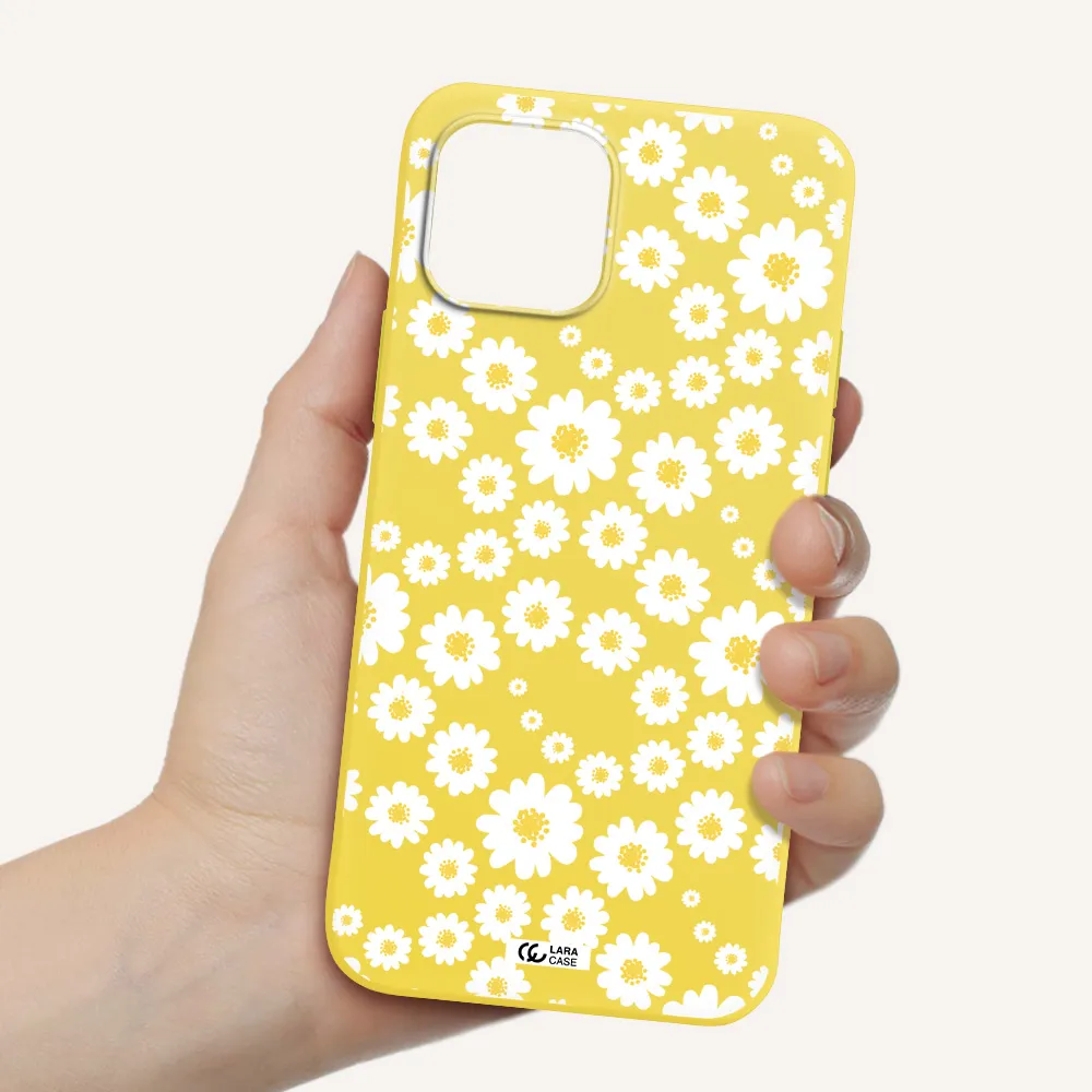Papatia Pattern Apple iPhone 12 Silicone canary yellow Case