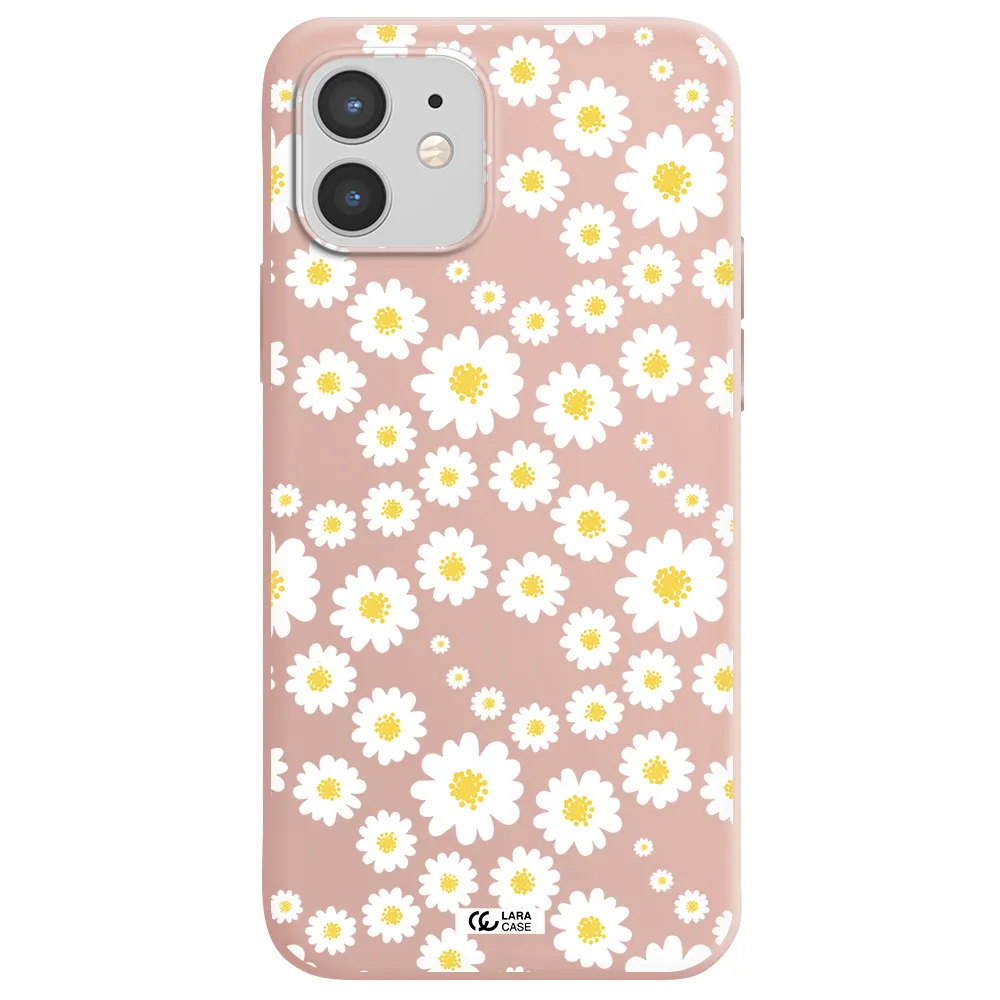Papatia Pattern Apple iPhone 12 Silicone pastel pink Case