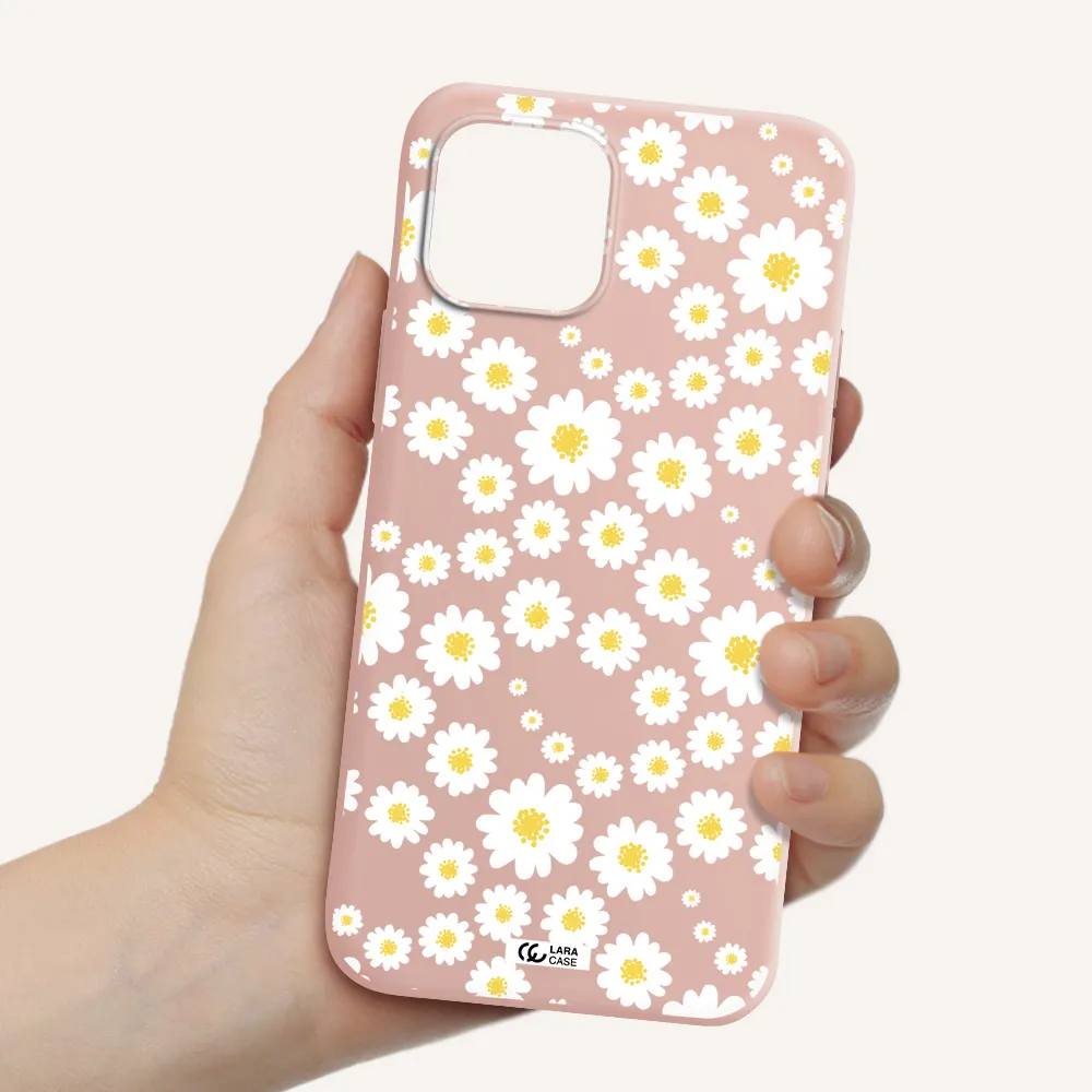 Papatia Pattern Apple iPhone 12 Silicone pastel pink Case