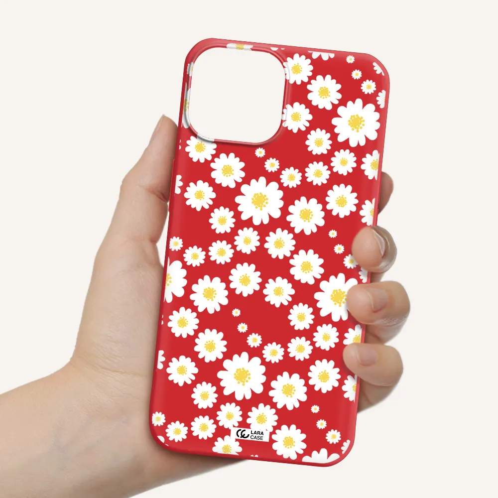 Papatia Pattern Apple iPhone 13 mini Silicone Imperial Red Case
