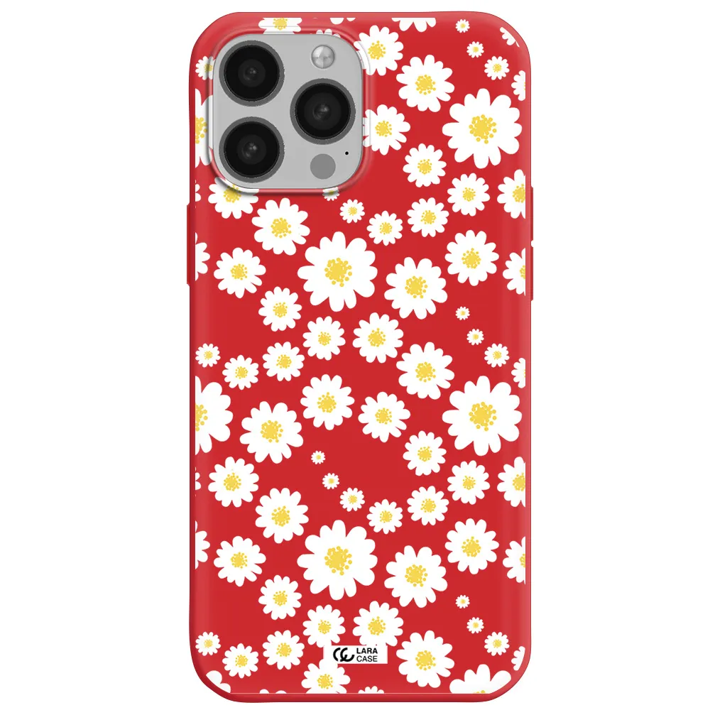 Papatia Pattern Apple iPhone 13 Pro Silicone Imperial Red Case