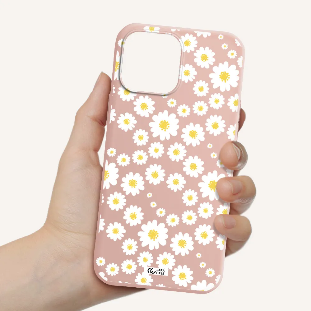 Papatia Pattern Apple iPhone 13 Pro Silicone pastel pink Case