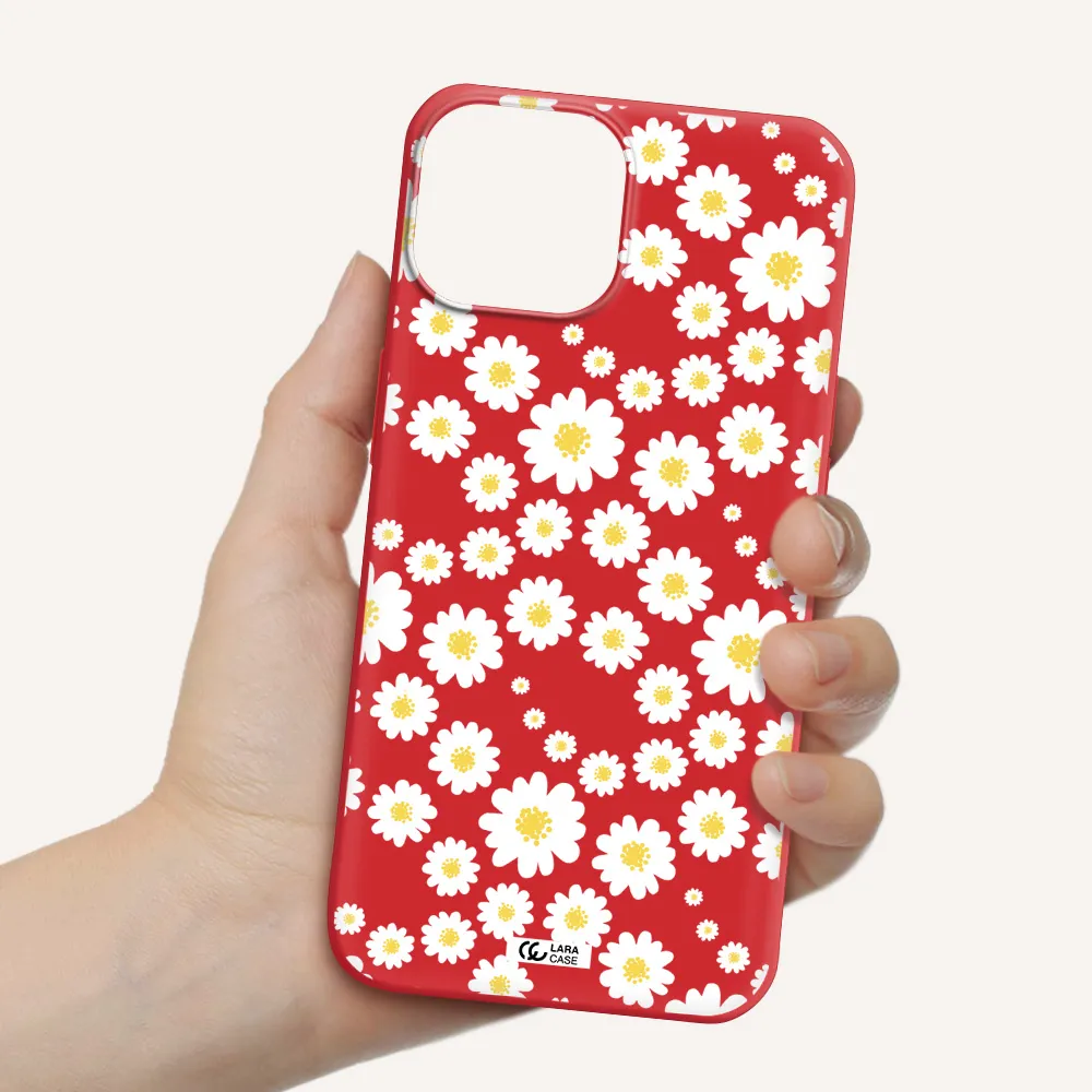 Papatia Pattern Apple iPhone 13 Silicone Imperial Red Case