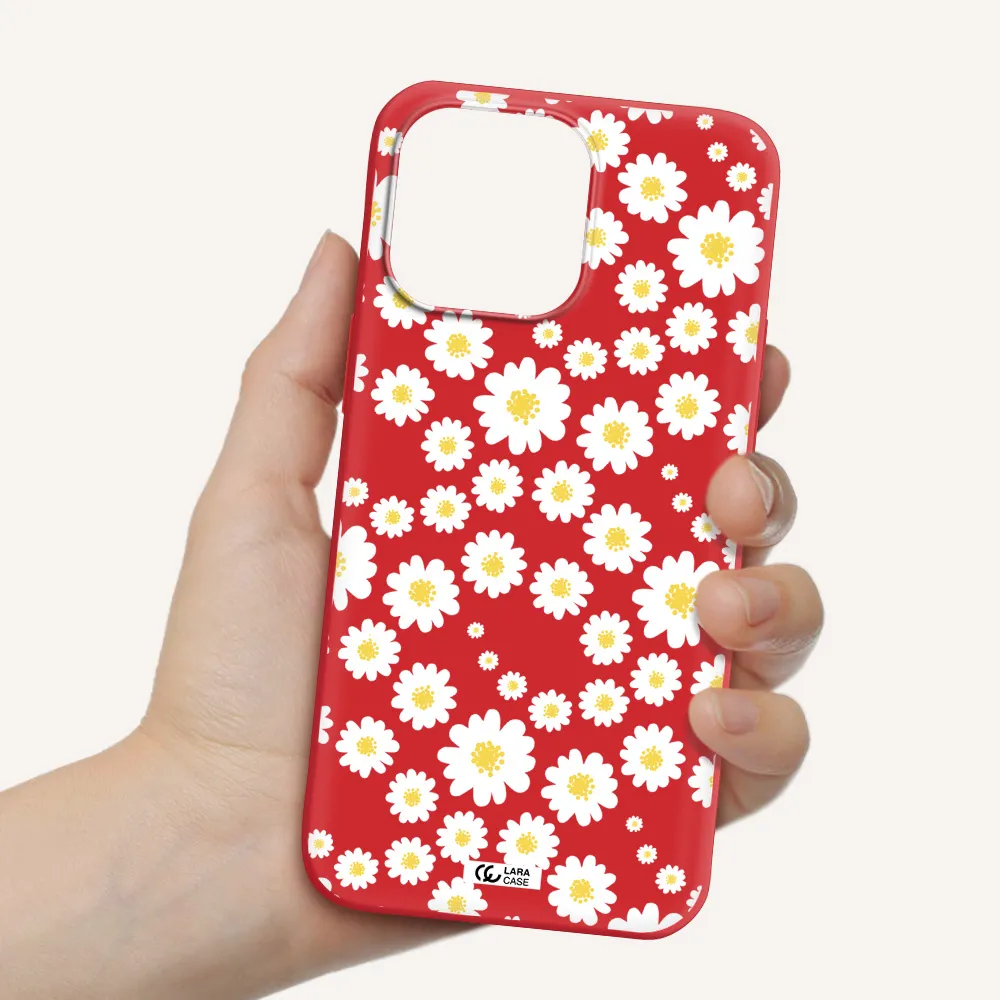 Papatia Pattern Apple iPhone 14 pro max Silicone Imperial Red Case
