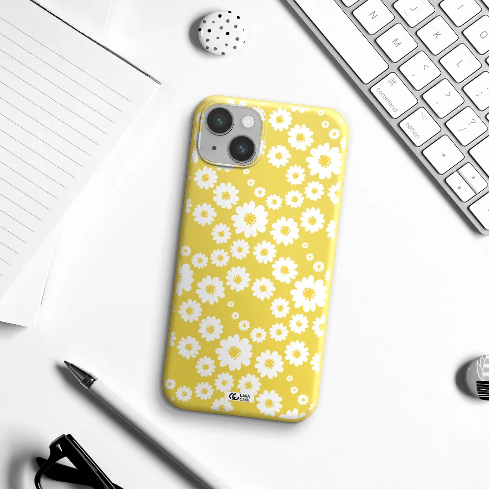 Papatia Pattern Apple iPhone 14 Silicone canary yellow Case