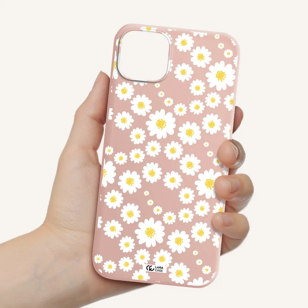 Papatia Pattern Apple iPhone 14 Silicone pastel pink Case