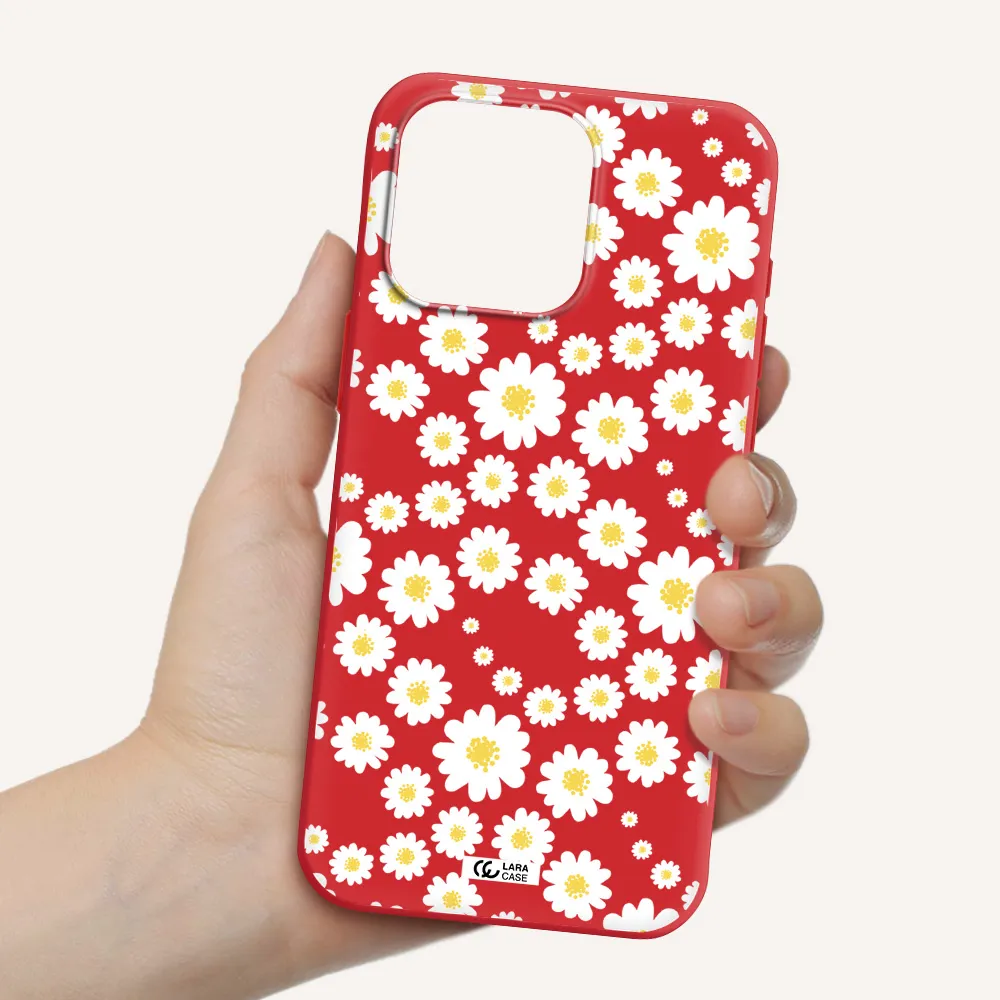 Papatia Pattern Apple Iphone 15 Pro Max Silicone Imperial Red Case