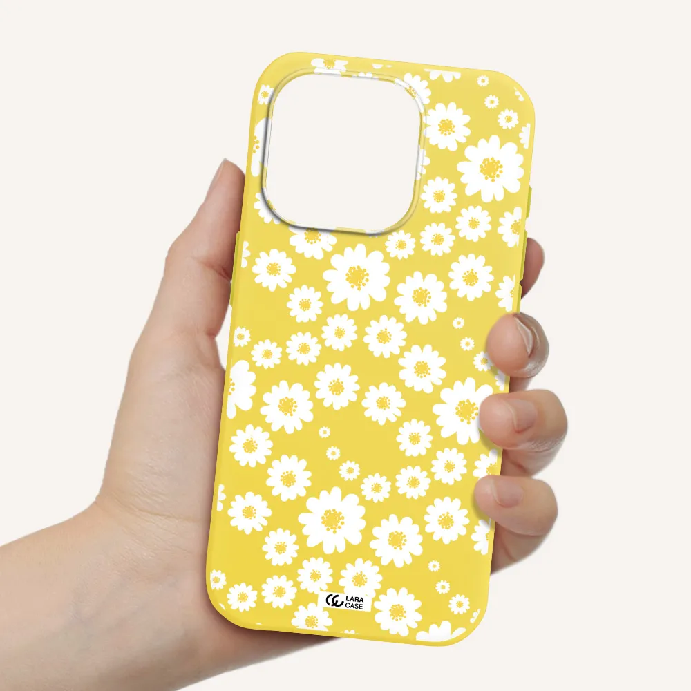 Papatia Pattern Apple Iphone 15 Pro Silicone Canary Yellow Case
