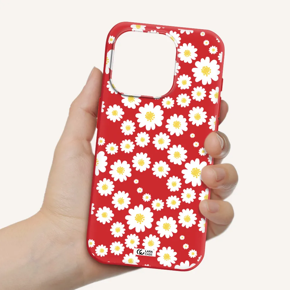 Papatia Pattern Apple Iphone 15 Pro Silicone Imperial Red Case