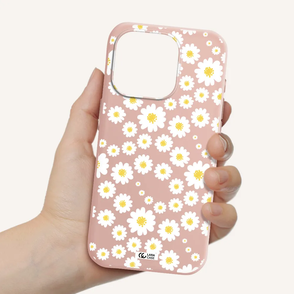 Papatia Pattern Apple Iphone 15 Pro Silicone Pastel Pink Case