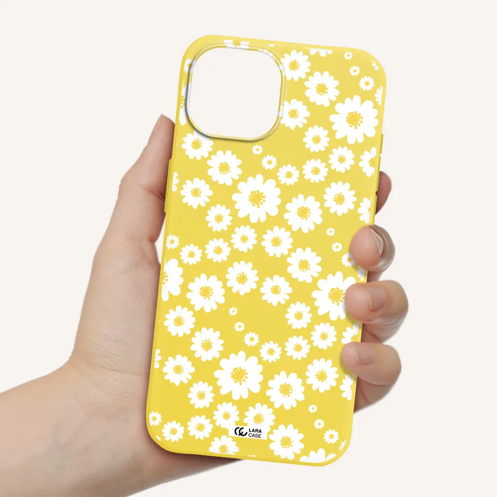 Papatia Pattern Apple iPhone 15 Silicone canary yellow Case