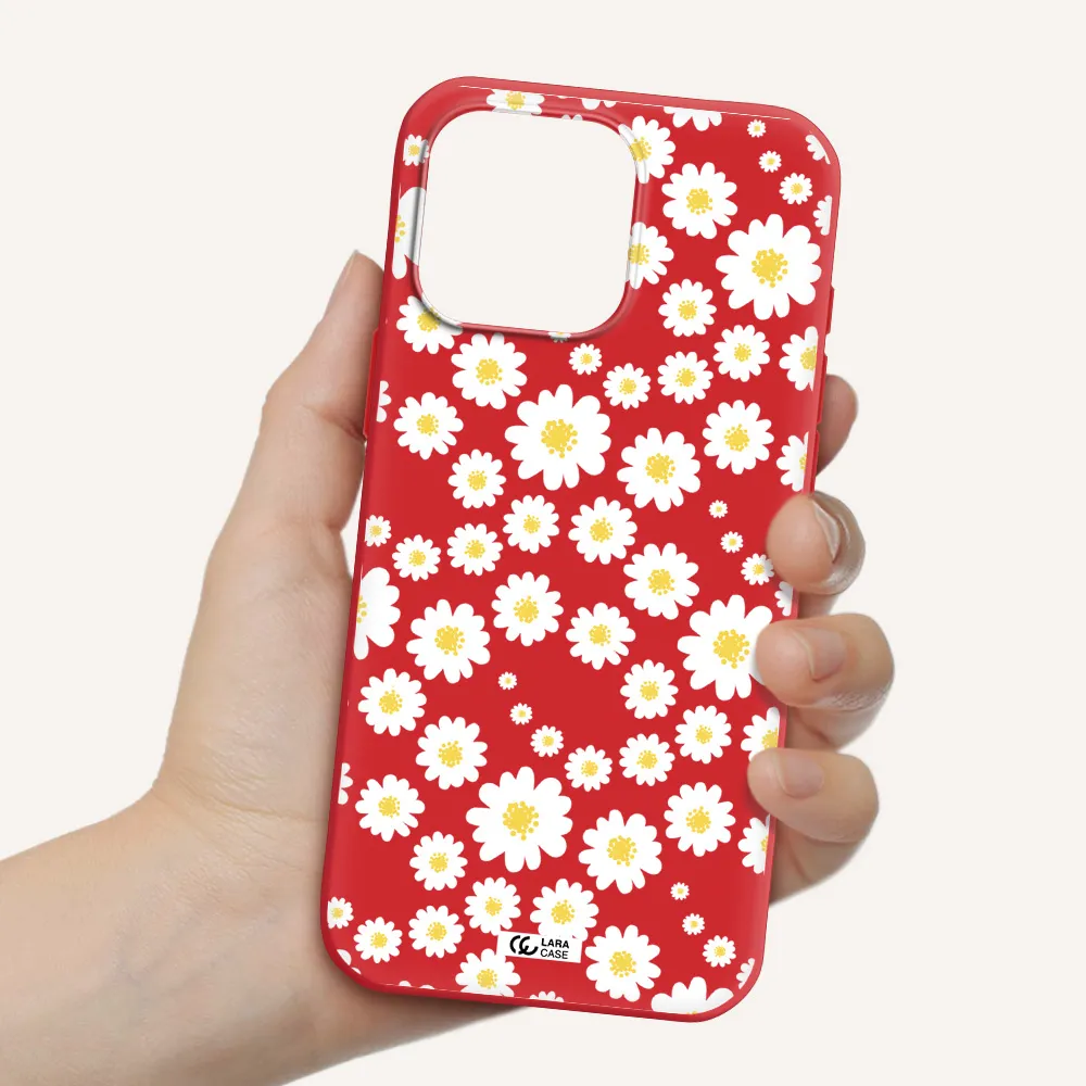 Papatia Pattern Apple Iphone 16 Pro Max Silicone Imperial Red Case