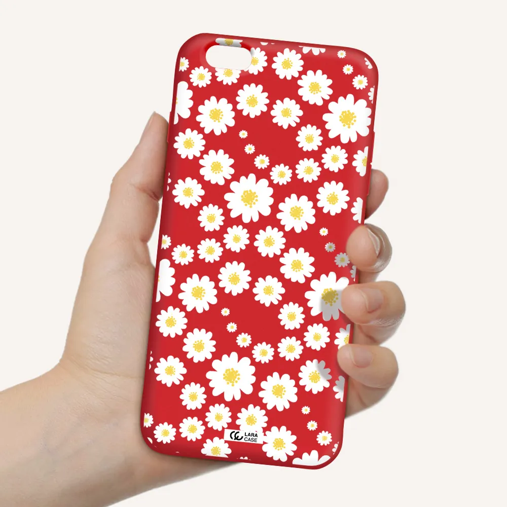 Papatia Pattern Apple iPhone 6 plus Silicone Imperial Red Case