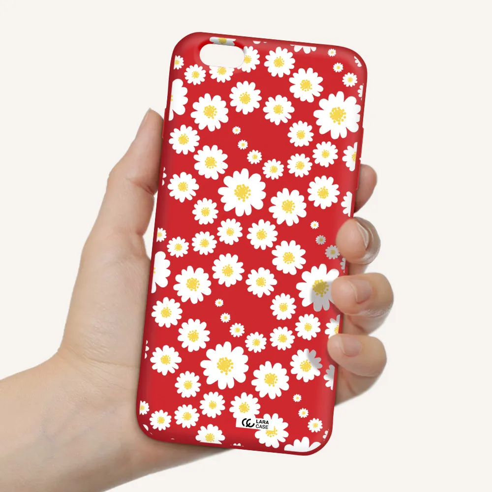 Papatia Pattern Apple iPhone 6 s plus Silicone Imperial Red Case
