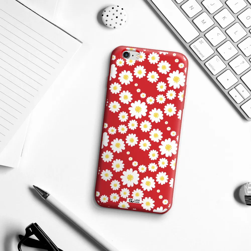 Papatia Pattern Apple iPhone 6 s plus Silicone Imperial Red Case