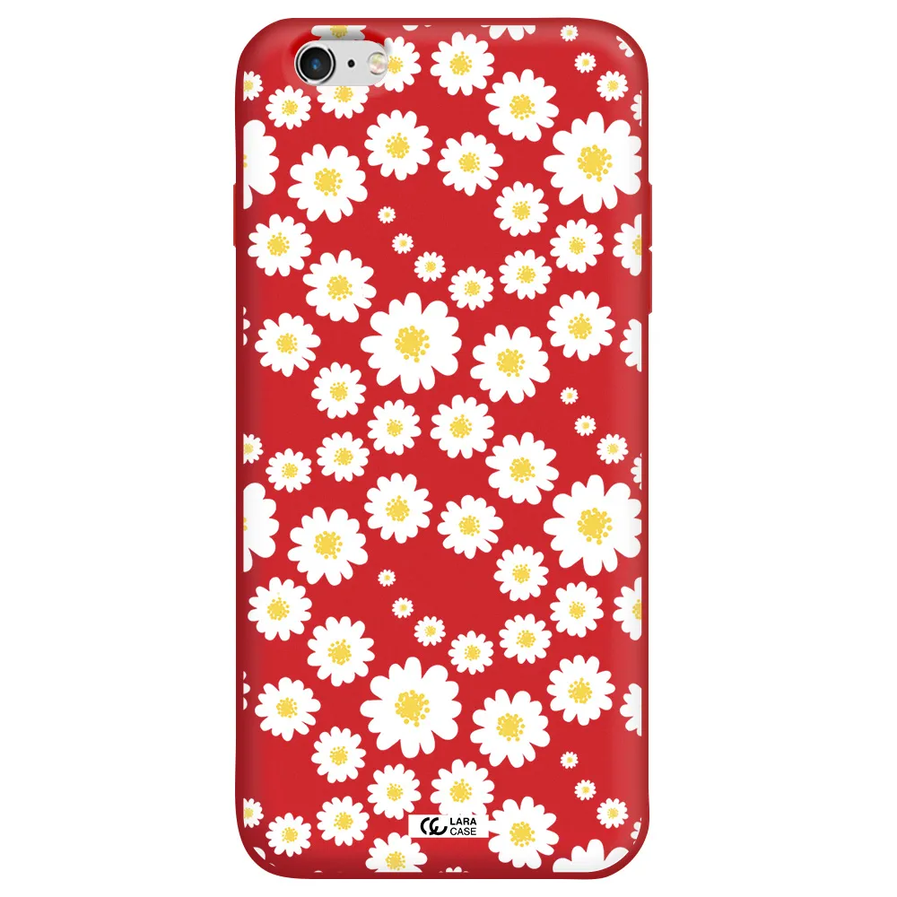 Papatia Pattern Apple iPhone 6S Silicone Imperial Red Case