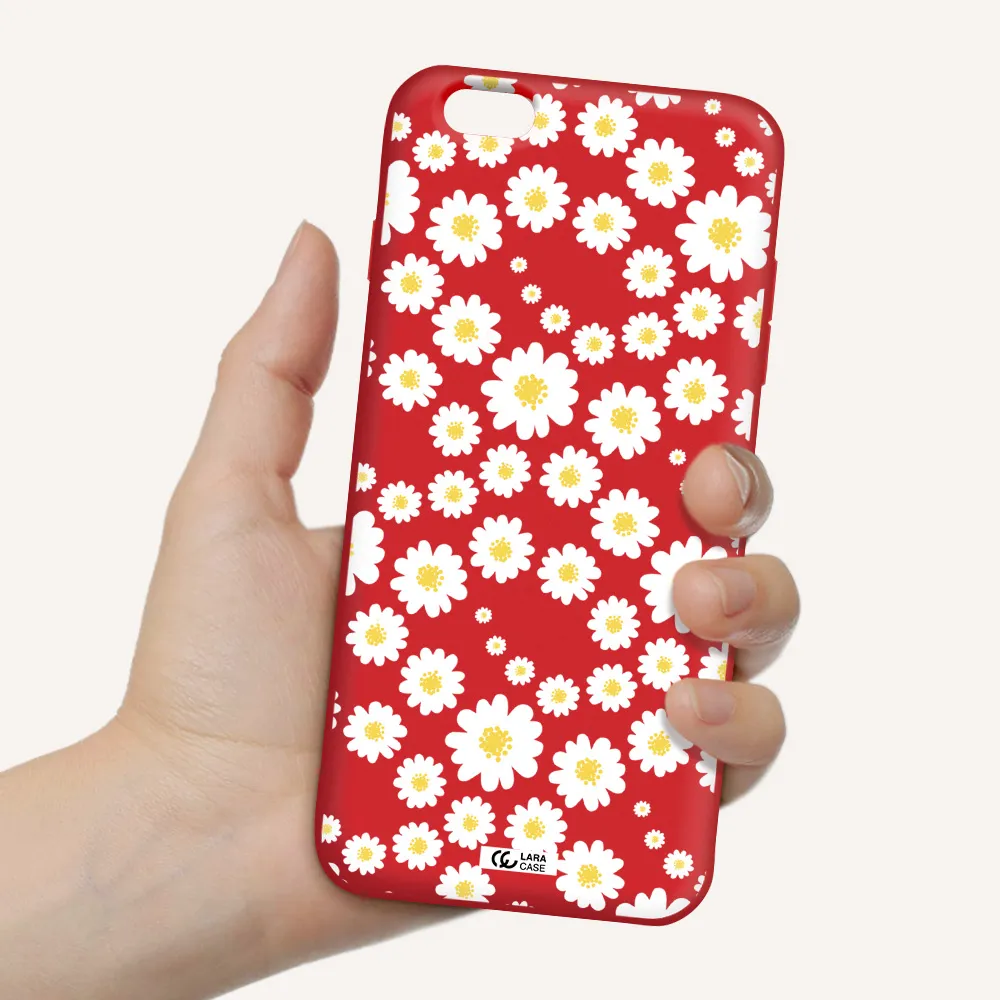 Papatia Pattern Apple iPhone 6S Silicone Imperial Red Case