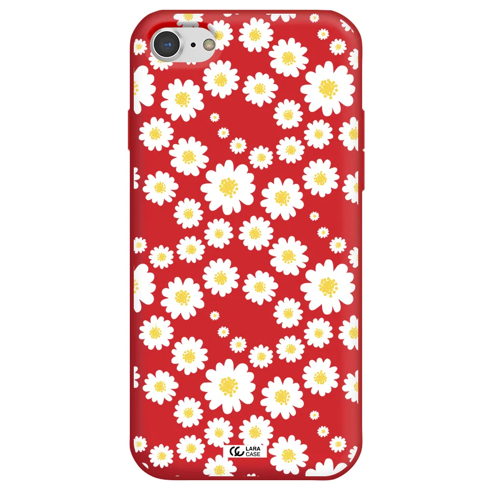 Papatia Pattern Apple iPhone 7 Silicone Imperial Red Case