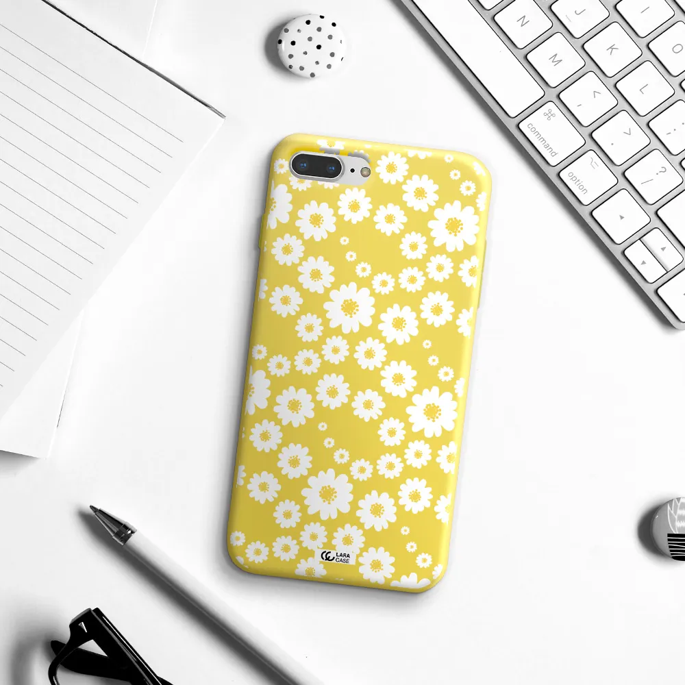 Papatia Pattern Apple iPhone 8 plus Silicone canary yellow Case