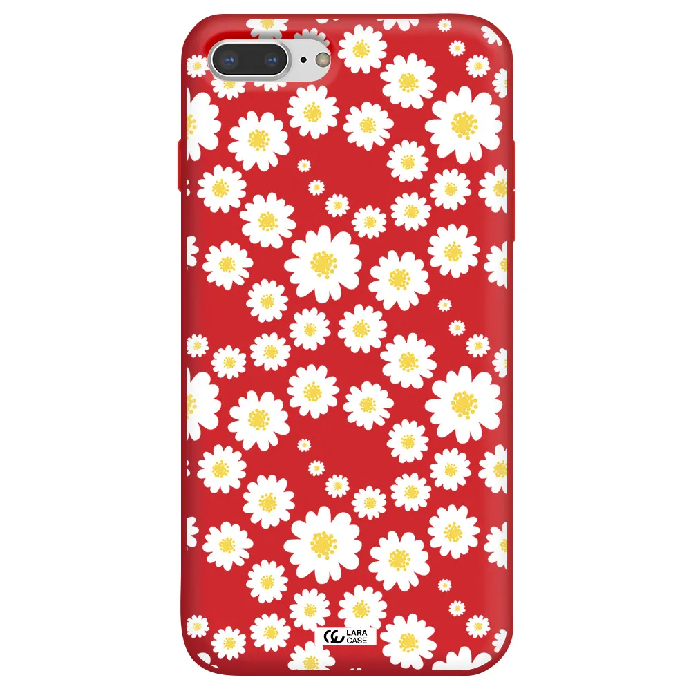 Papatia Pattern Apple iPhone 8 plus Silicone Imperial Red Case