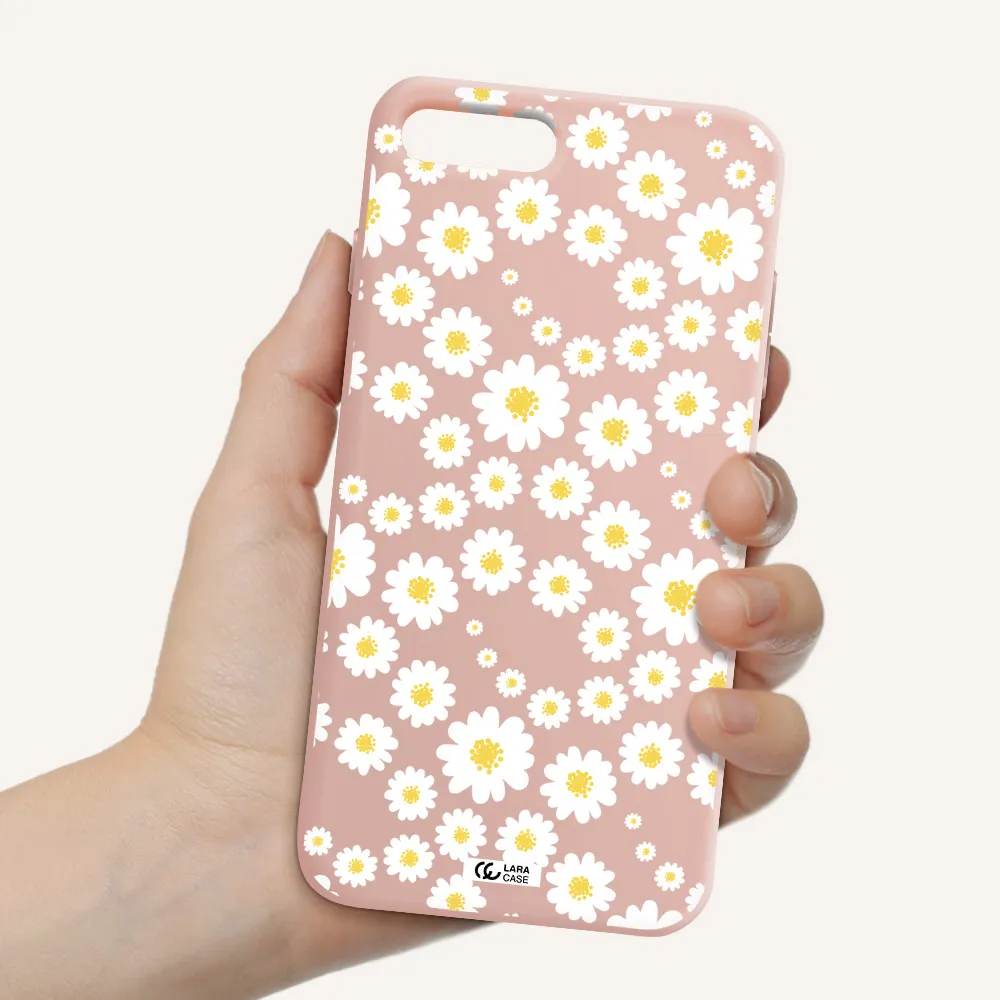 Papatia Pattern Apple iPhone 8 plus Silicone pastel pink Case