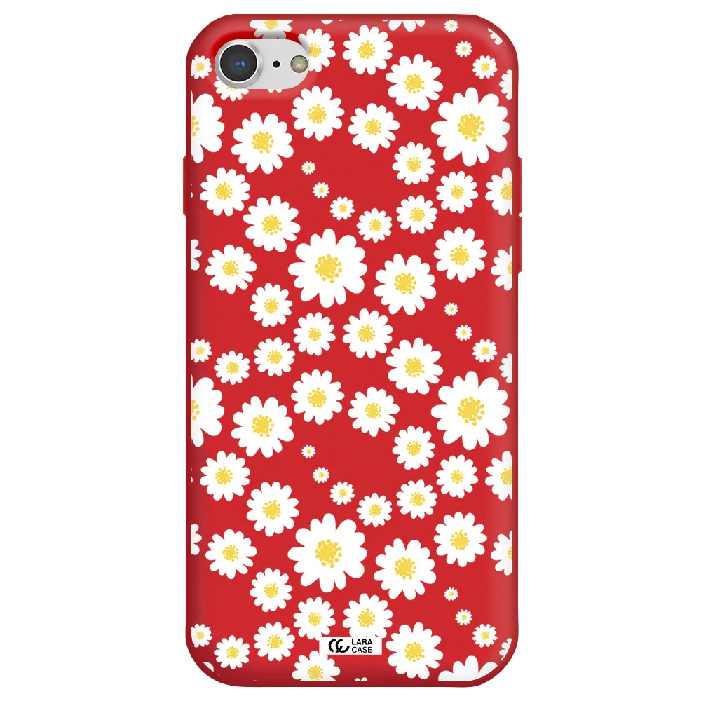 Papatia Pattern Apple iPhone 8 Silicone Imperial Red Case
